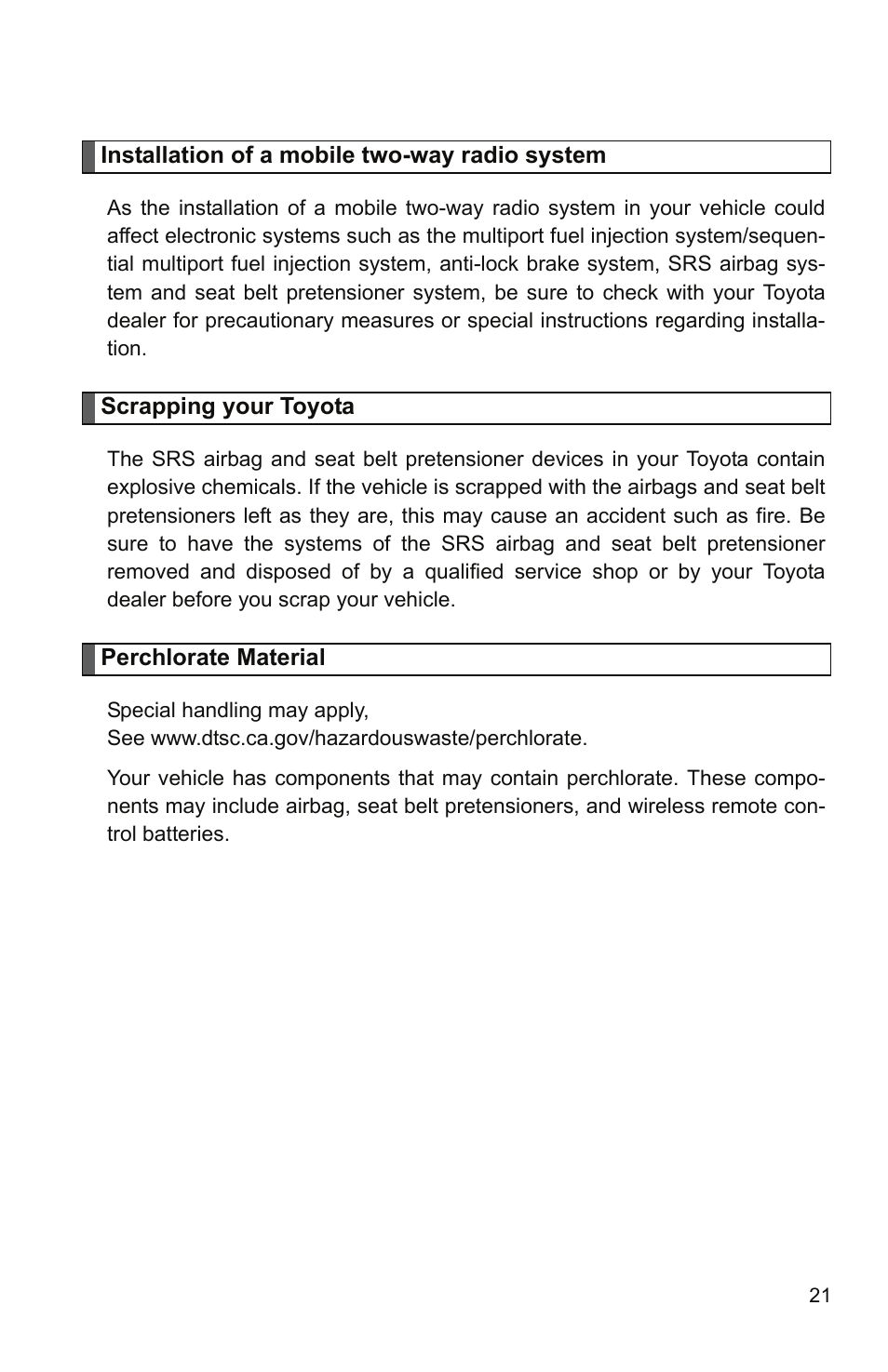 TOYOTA 2010 Yaris User Manual | Page 21 / 406