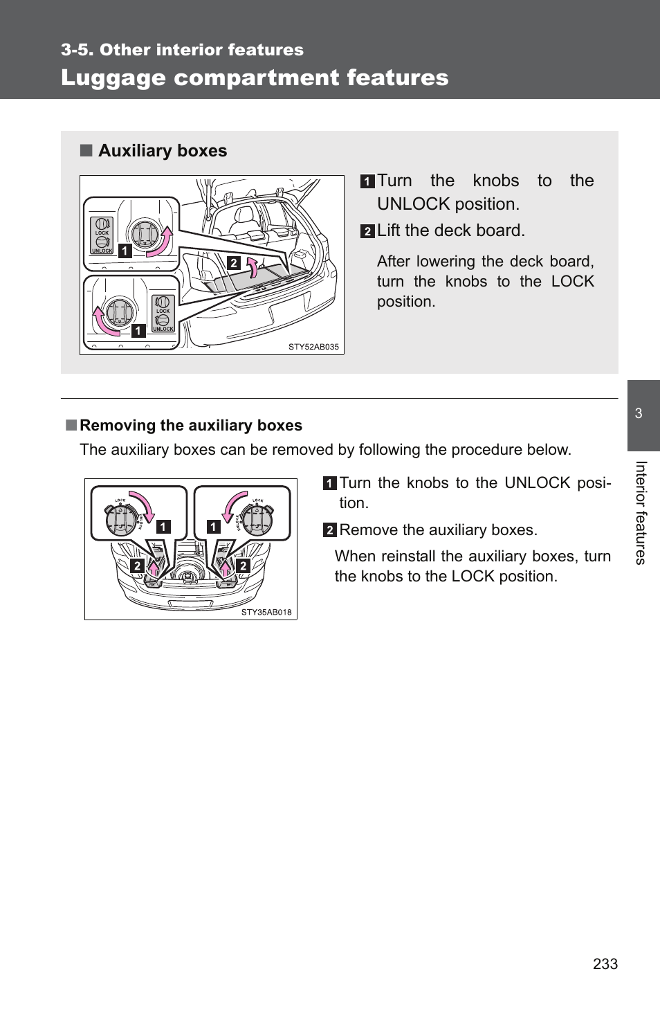 Luggage compartment features | TOYOTA 2010 Yaris User Manual | Page 245 / 406