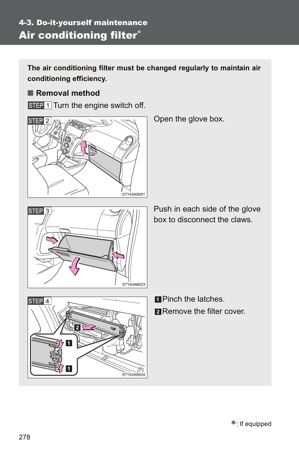 Air conditioning filter | TOYOTA 2010 Yaris User Manual | Page 289 / 406