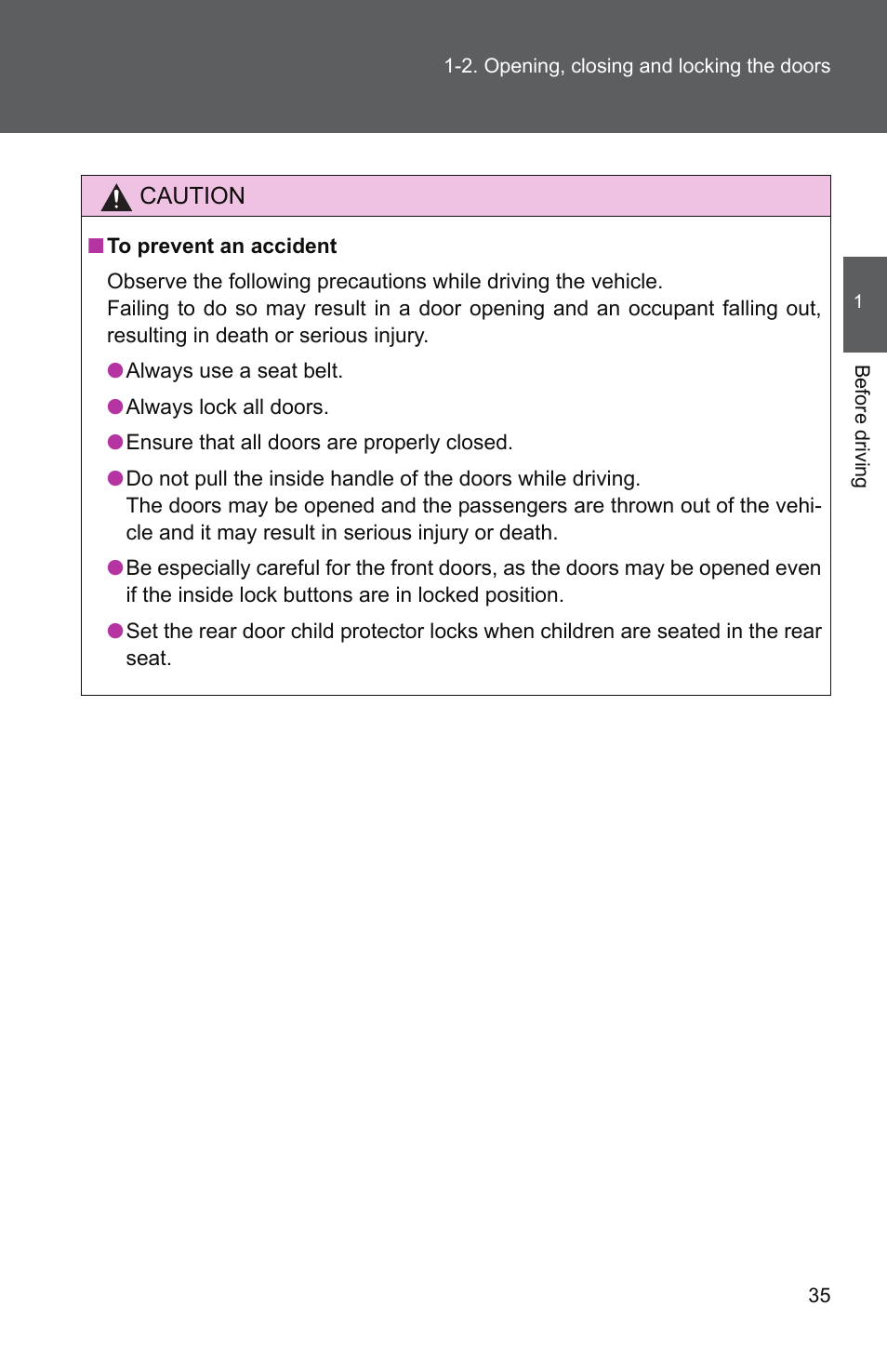 TOYOTA 2010 Yaris User Manual | Page 49 / 406