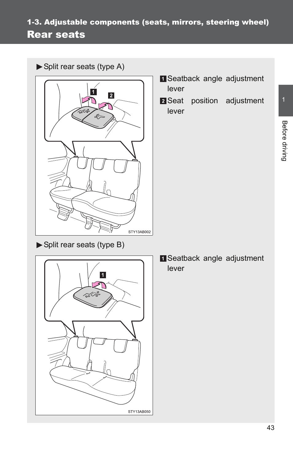 Rear seats | TOYOTA 2010 Yaris User Manual | Page 57 / 406