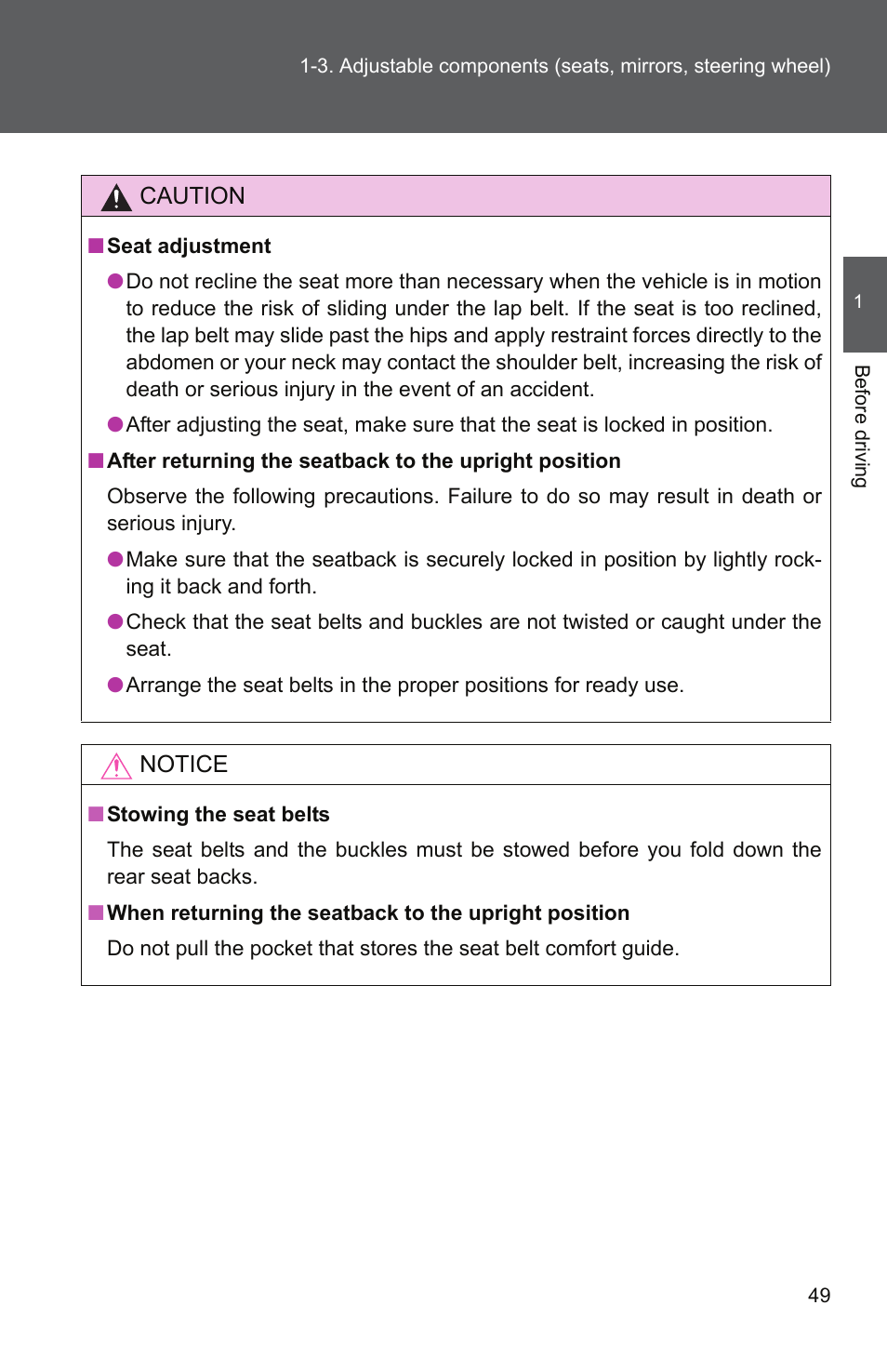 TOYOTA 2010 Yaris User Manual | Page 63 / 406