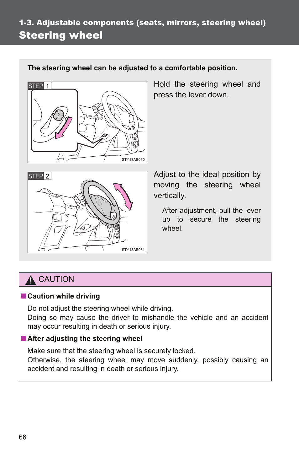 Steering wheel | TOYOTA 2010 Yaris User Manual | Page 80 / 406