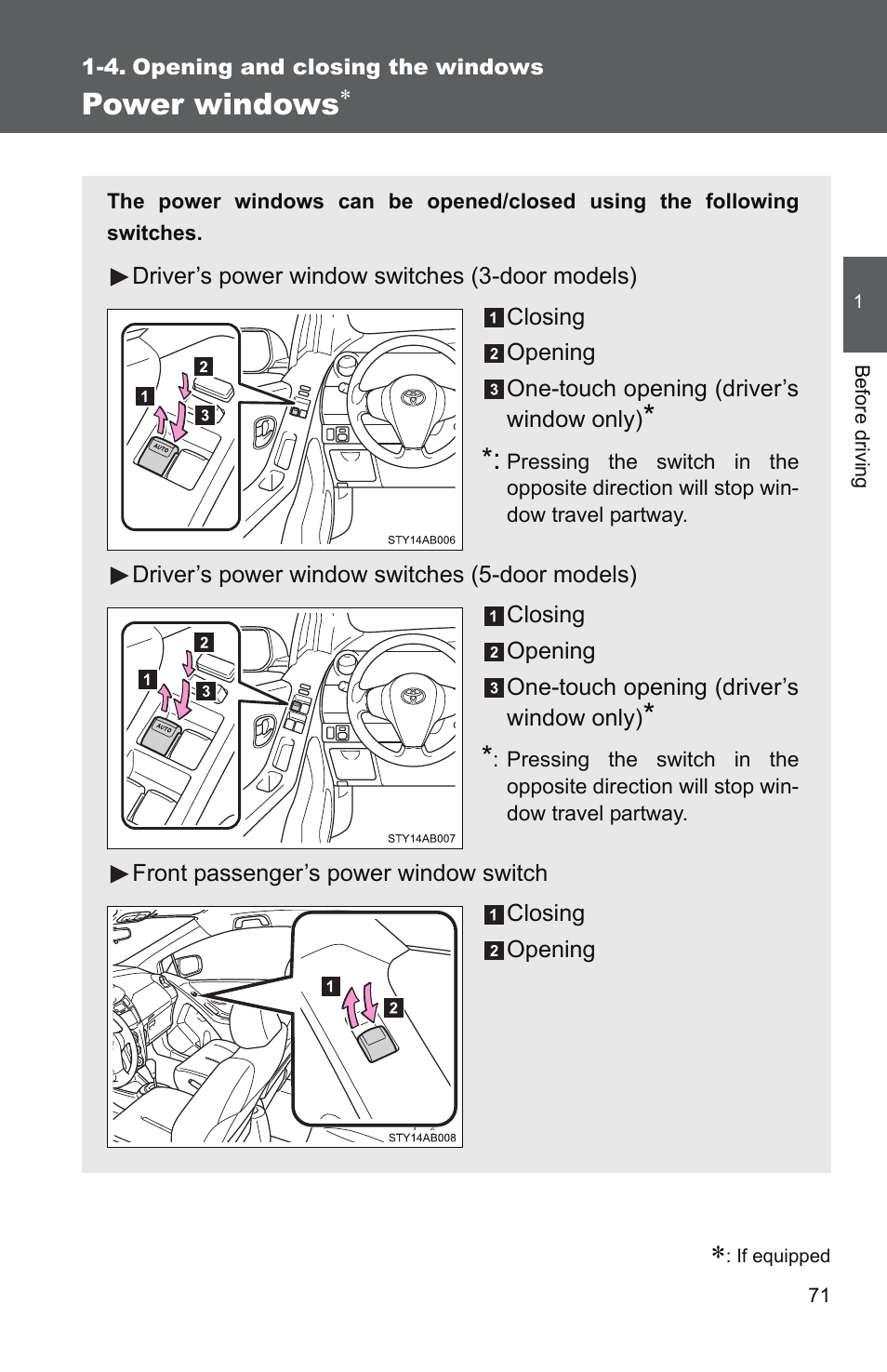 Sec_1-4, Power windows | TOYOTA 2010 Yaris User Manual | Page 85 / 406