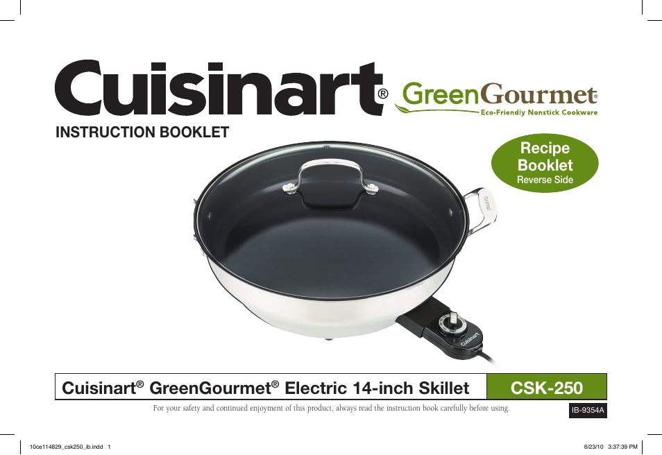 Cuisinart GreenGourmet IB-9354A User Manual | 5 pages