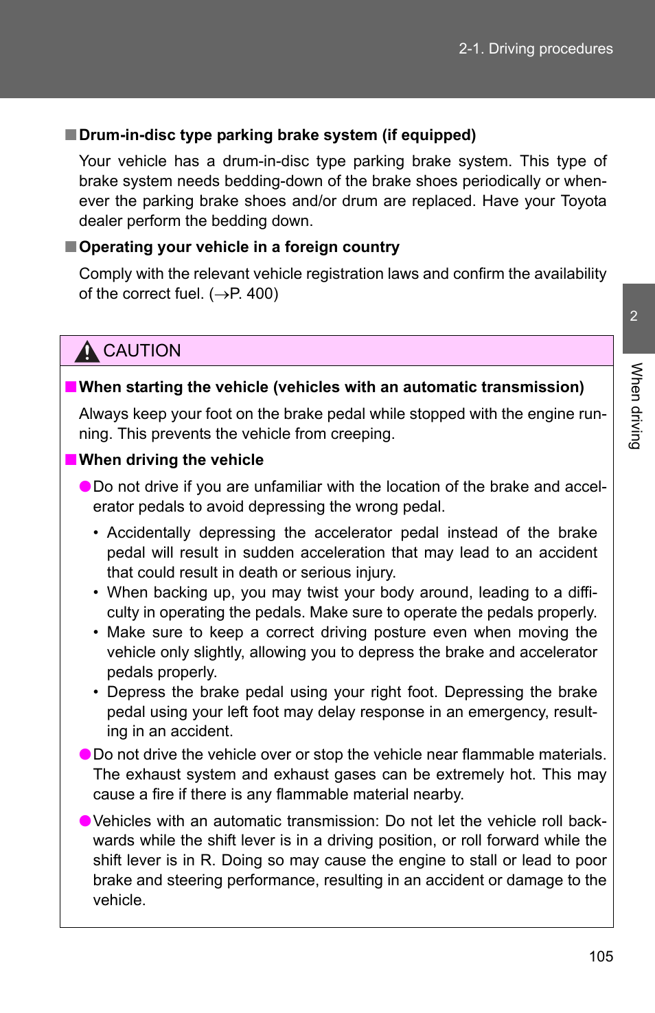 TOYOTA 2010 Matrix User Manual | Page 126 / 461