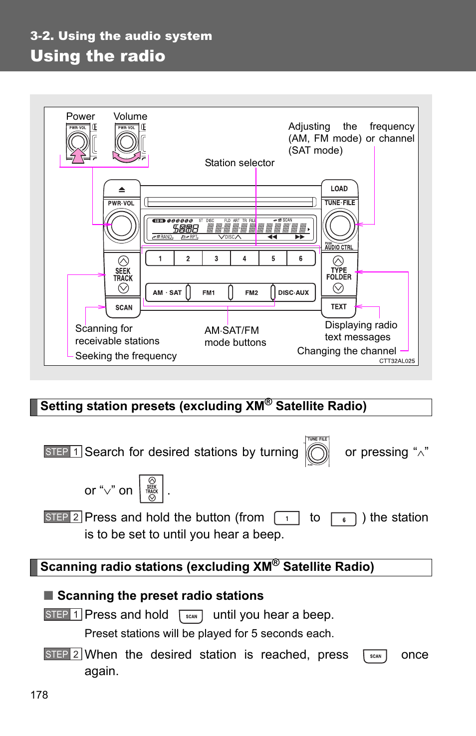 Using the radio | TOYOTA 2010 Matrix User Manual | Page 197 / 461