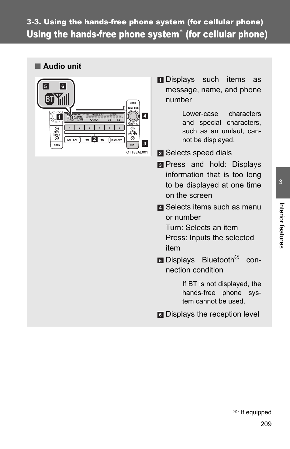 Using the hands-free phone system, For cellular phone) | TOYOTA 2010 Matrix User Manual | Page 228 / 461