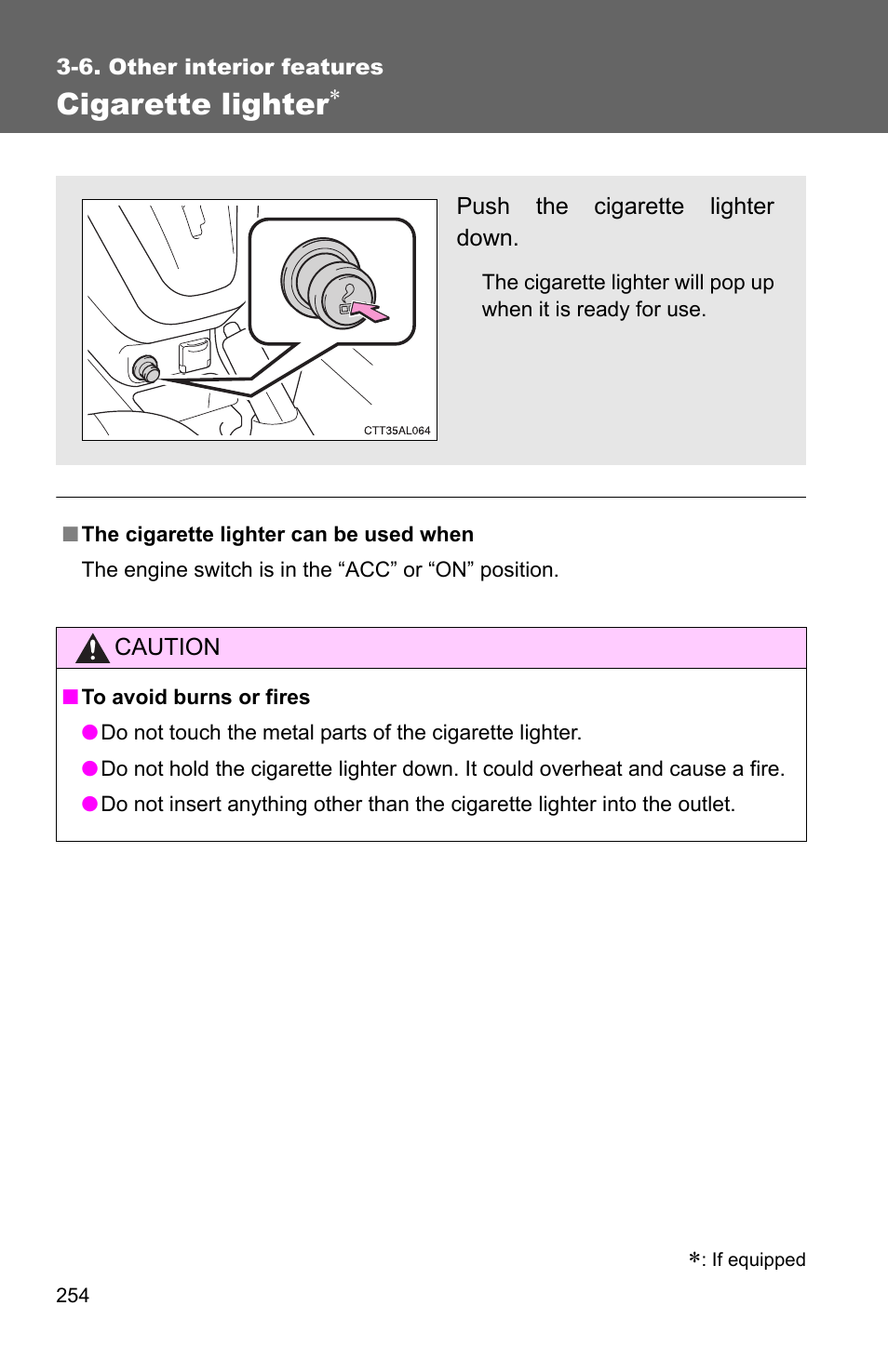 Cigarette lighter | TOYOTA 2010 Matrix User Manual | Page 273 / 461