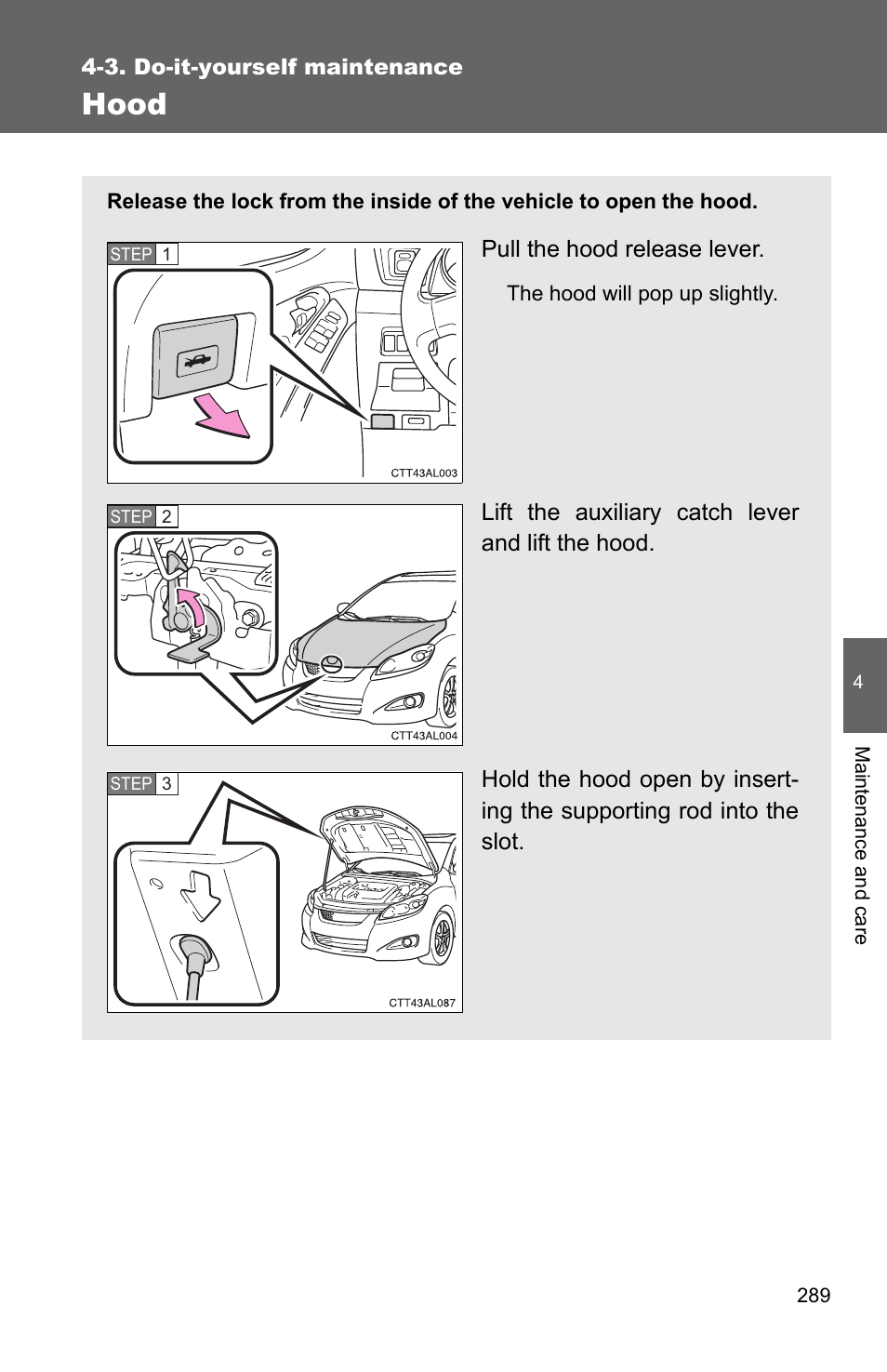 Hood | TOYOTA 2010 Matrix User Manual | Page 307 / 461