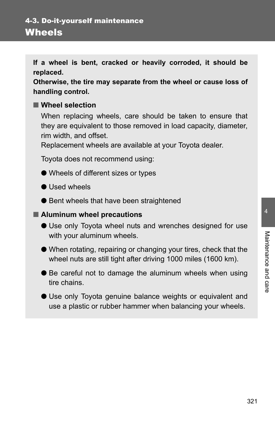 Wheels | TOYOTA 2010 Matrix User Manual | Page 339 / 461