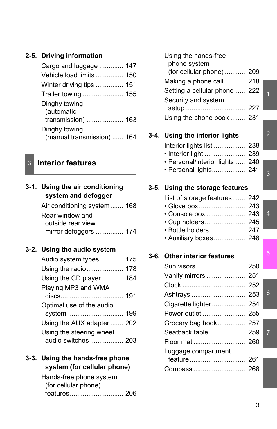 Interior features | TOYOTA 2010 Matrix User Manual | Page 43 / 461