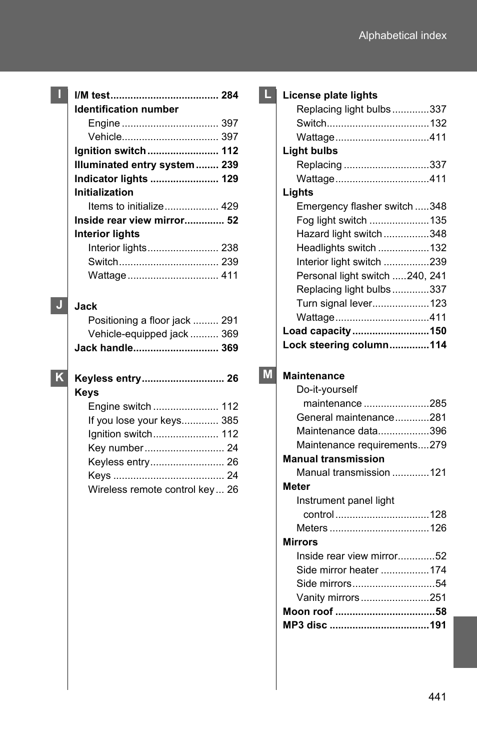 TOYOTA 2010 Matrix User Manual | Page 454 / 461