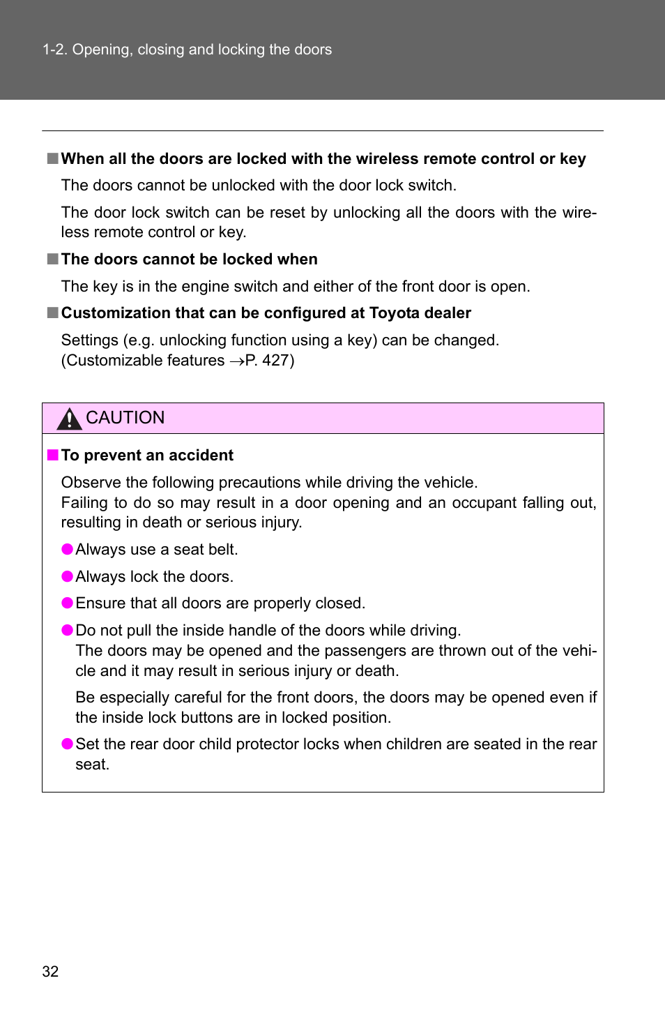 TOYOTA 2010 Matrix User Manual | Page 54 / 461