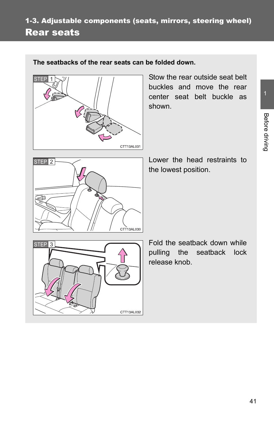 Rear seats | TOYOTA 2010 Matrix User Manual | Page 63 / 461