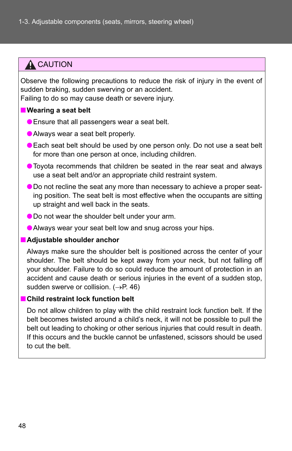 TOYOTA 2010 Matrix User Manual | Page 70 / 461