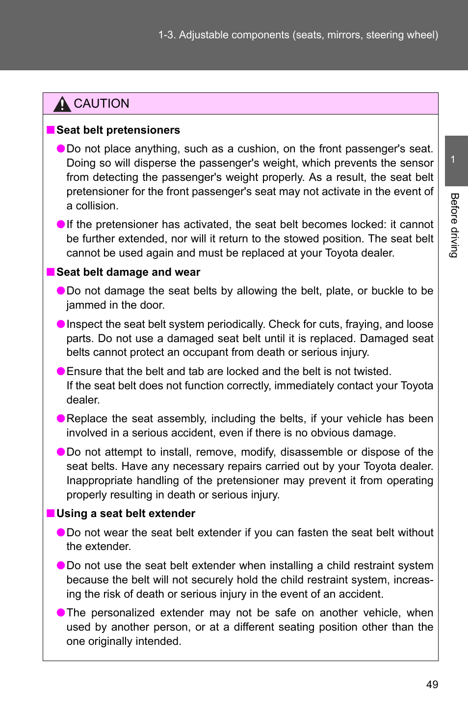 TOYOTA 2010 Matrix User Manual | Page 71 / 461