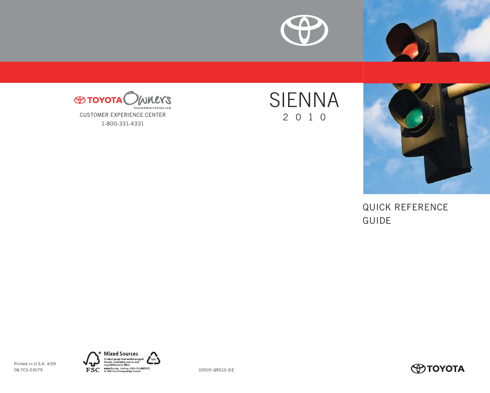 TOYOTA 2010 Sienna User Manual | 613 pages