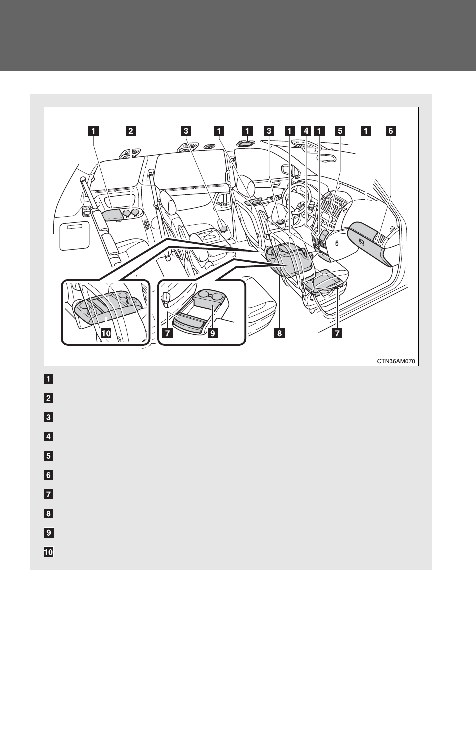 6. using the storage features, List of storage features | TOYOTA 2010 Sienna User Manual | Page 388 / 613