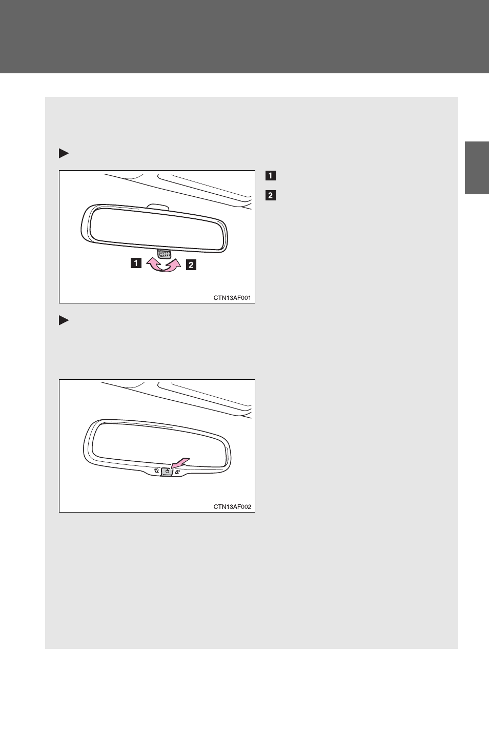 Anti-glare inside rear view mirror | TOYOTA 2010 Highlander User Manual | Page 109 / 571