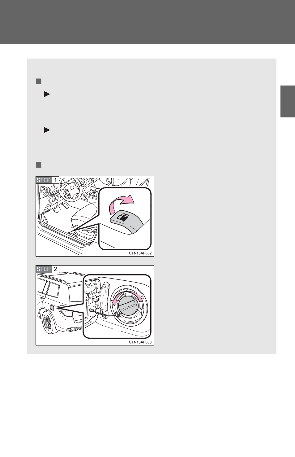 Sec_01-05, Opening the fuel tank cap | TOYOTA 2010 Highlander User Manual | Page 119 / 571