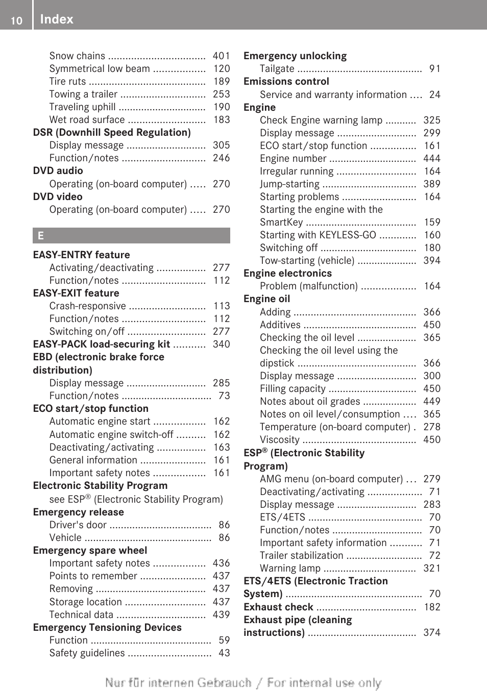 Index | Mercedes-Benz 2013 M Class User Manual | Page 12 / 460