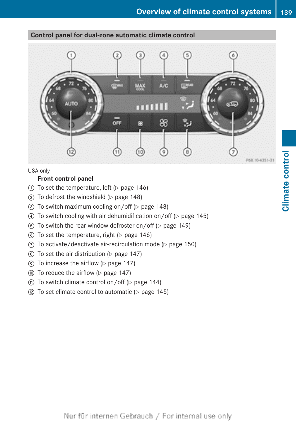 Climate control, Overview of climate control systems | Mercedes-Benz 2013 M Class User Manual | Page 141 / 460