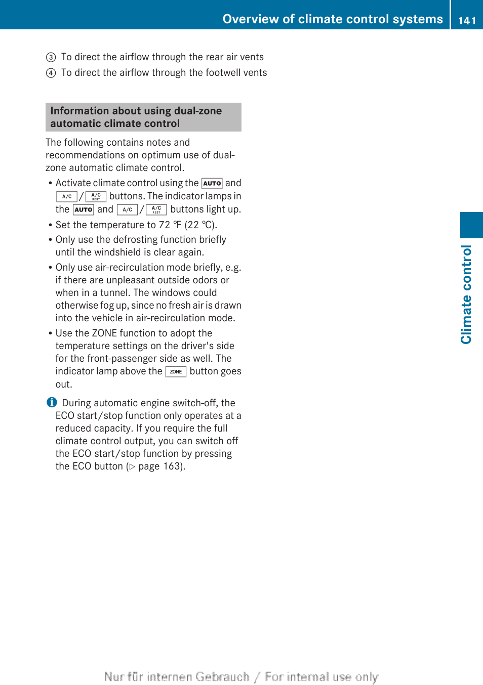 Climate control, Overview of climate control systems | Mercedes-Benz 2013 M Class User Manual | Page 143 / 460