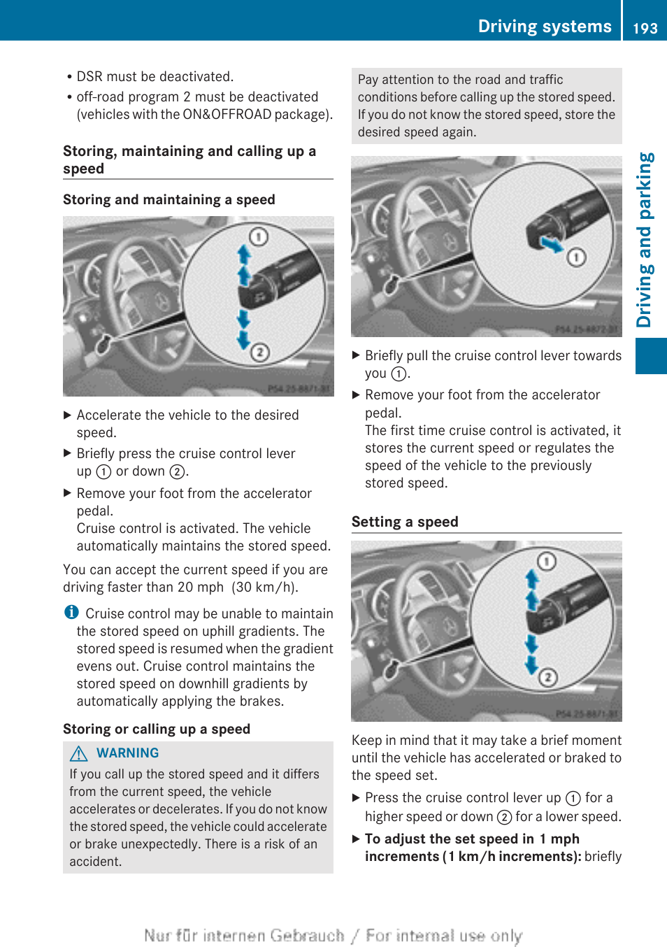 Driving and parking, Driving systems | Mercedes-Benz 2013 M Class User Manual | Page 195 / 460