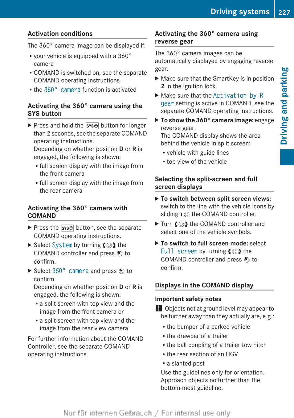 Driving and parking, Driving systems | Mercedes-Benz 2013 M Class User Manual | Page 229 / 460