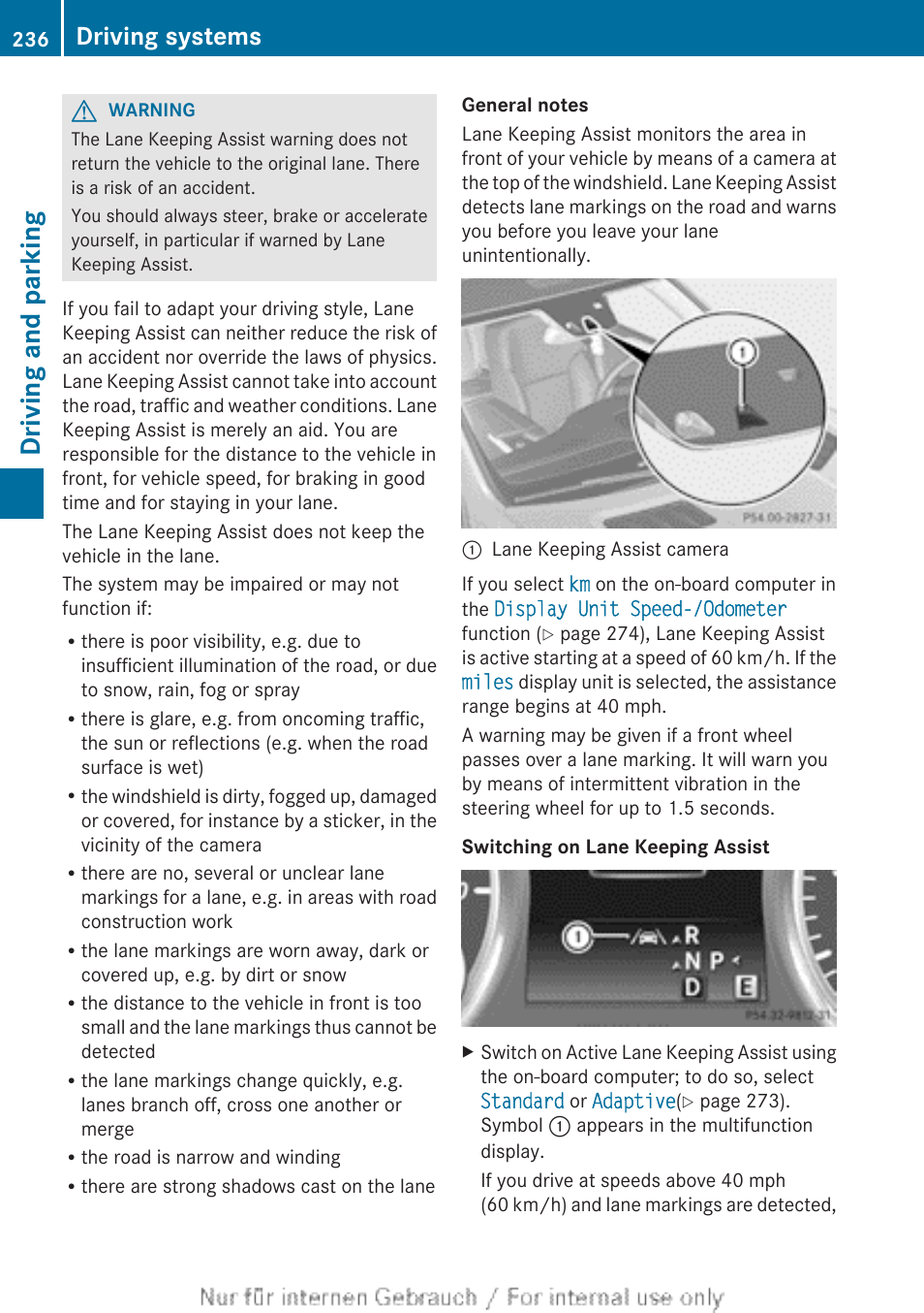 Driving and parking, Driving systems | Mercedes-Benz 2013 M Class User Manual | Page 238 / 460