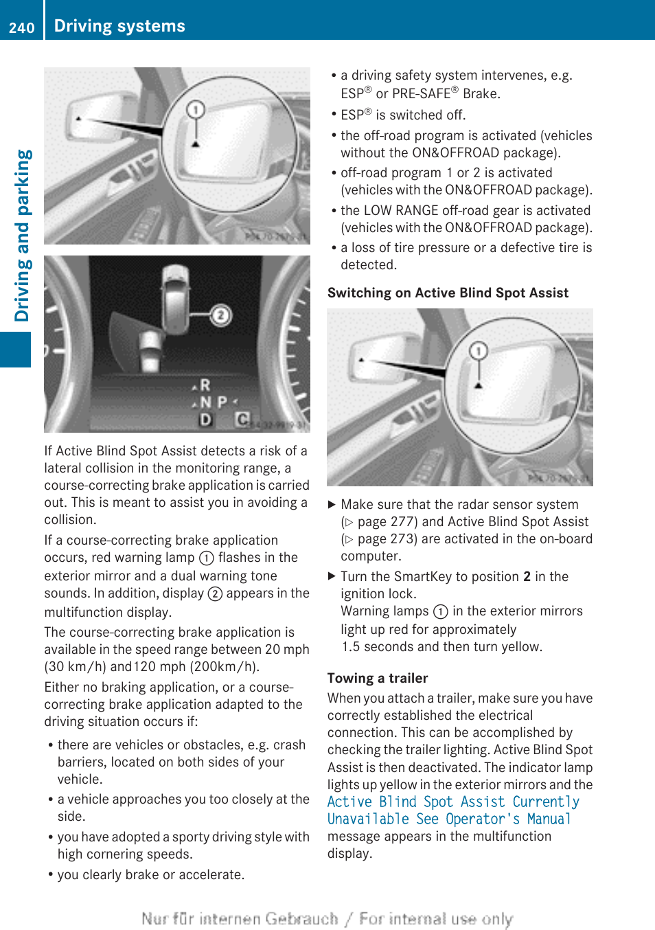 Driving and parking, Driving systems | Mercedes-Benz 2013 M Class User Manual | Page 242 / 460