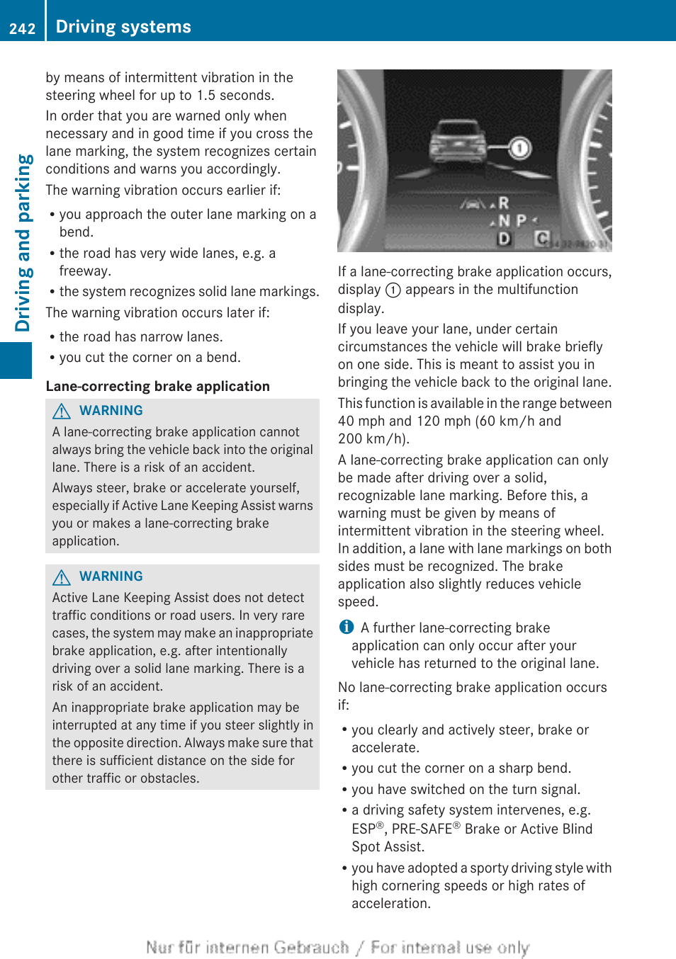 Driving and parking, Driving systems | Mercedes-Benz 2013 M Class User Manual | Page 244 / 460