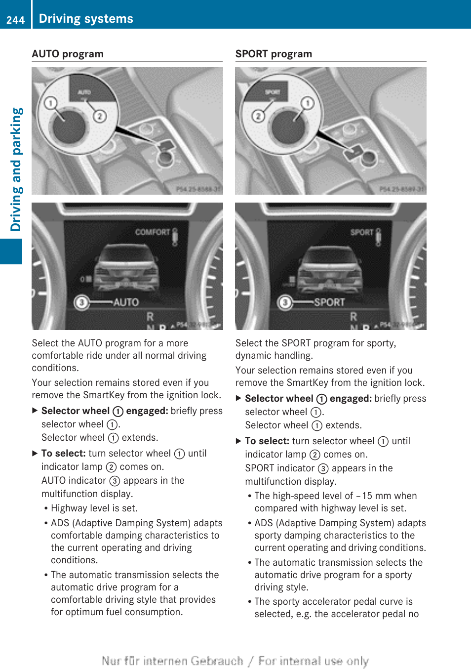 Driving and parking, Driving systems | Mercedes-Benz 2013 M Class User Manual | Page 246 / 460