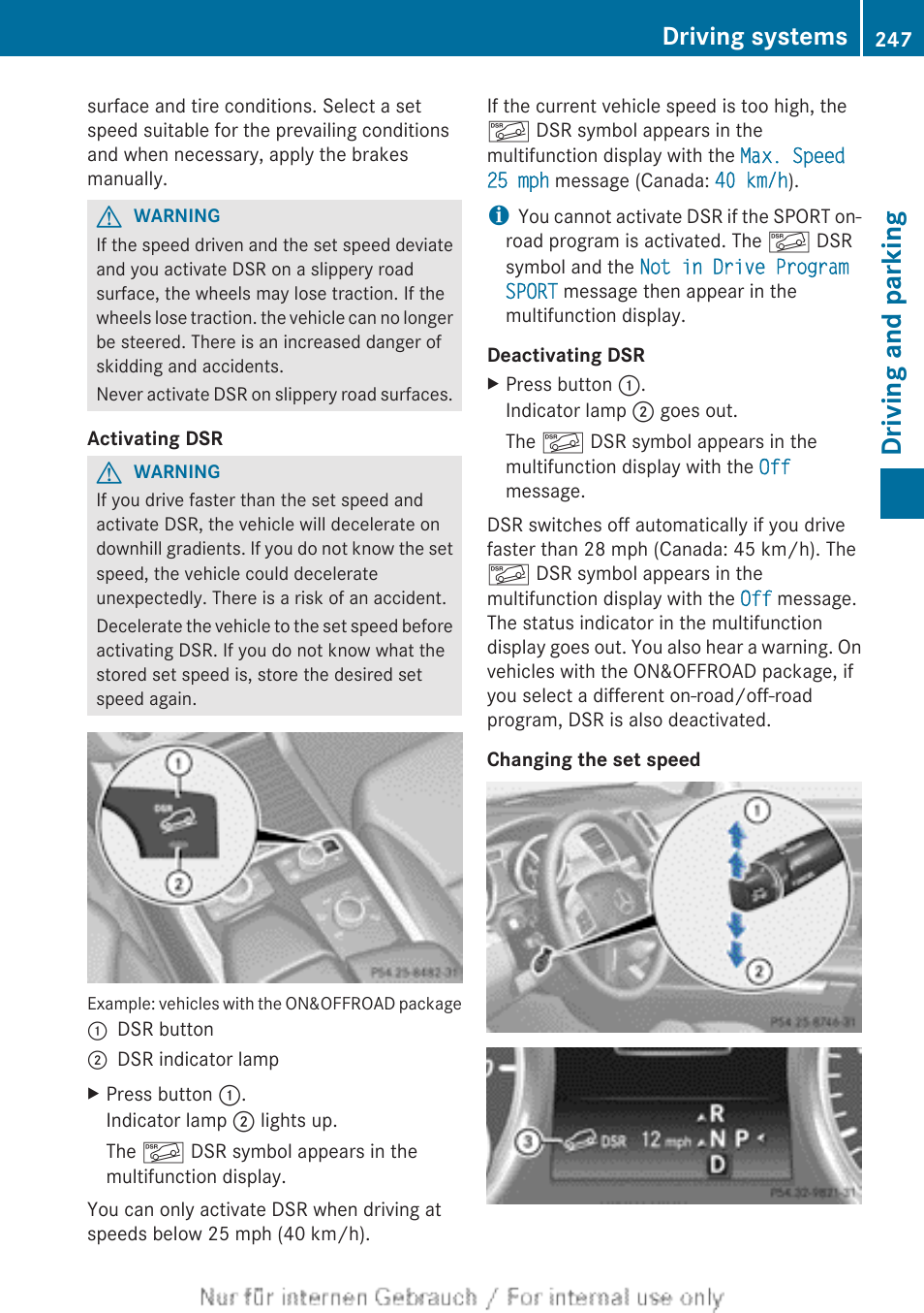 Driving and parking, Driving systems | Mercedes-Benz 2013 M Class User Manual | Page 249 / 460