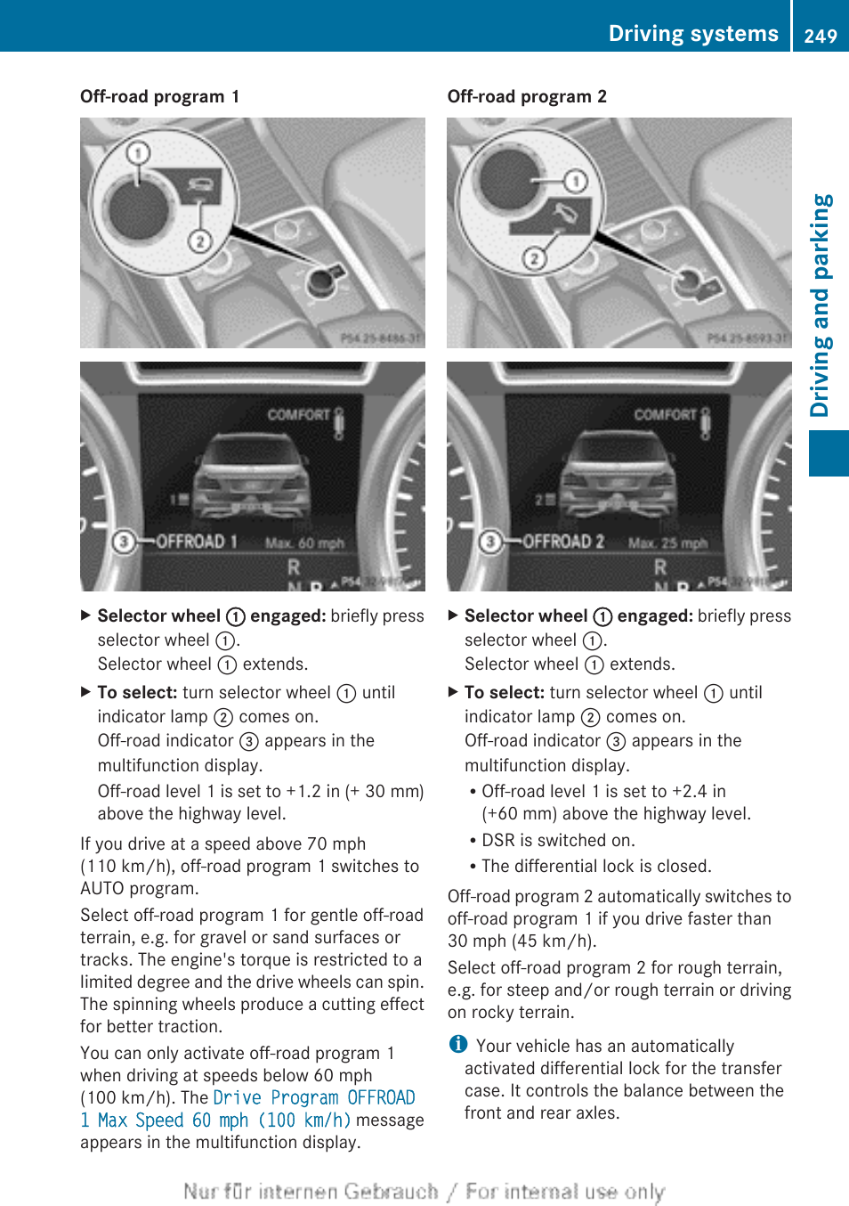 Driving and parking, Driving systems | Mercedes-Benz 2013 M Class User Manual | Page 251 / 460