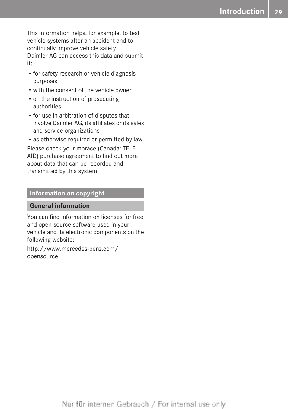 Information on copyright, General information, Introduction | Mercedes-Benz 2013 M Class User Manual | Page 31 / 460