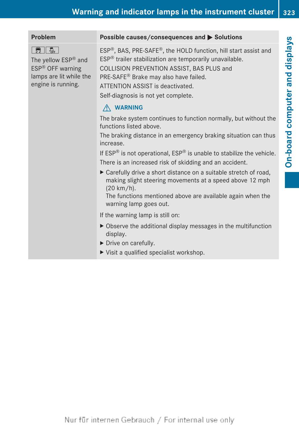 On-board computer and displays | Mercedes-Benz 2013 M Class User Manual | Page 325 / 460