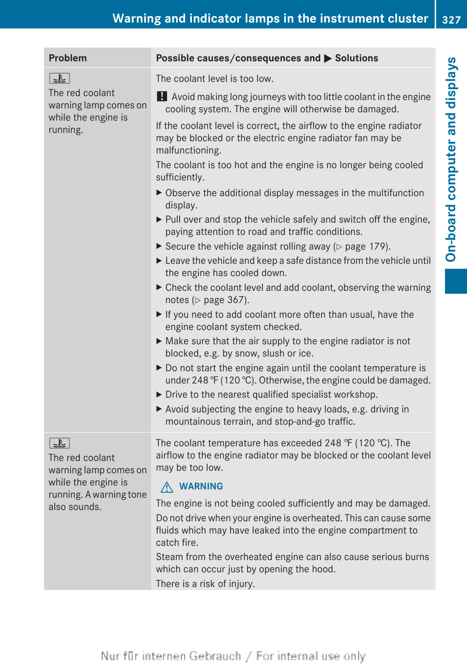 On-board computer and displays | Mercedes-Benz 2013 M Class User Manual | Page 329 / 460