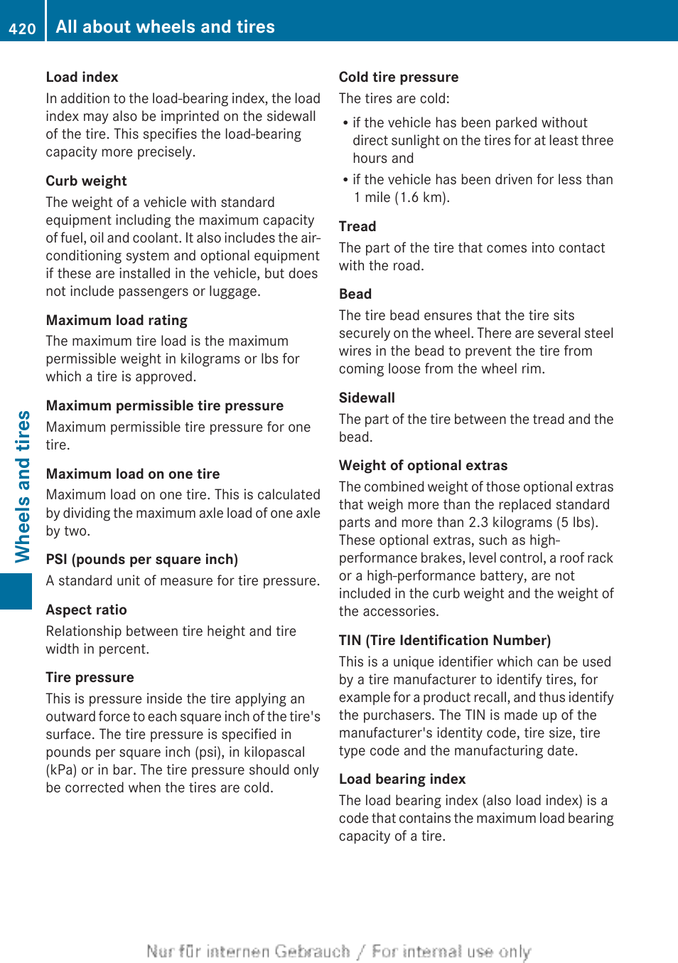 Wheels and tires, All about wheels and tires | Mercedes-Benz 2013 M Class User Manual | Page 422 / 460