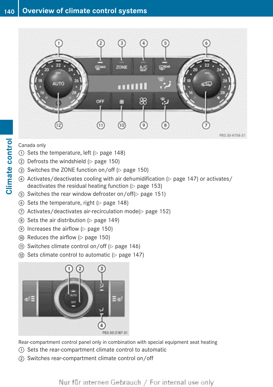 Climate control, Overview of climate control systems | Mercedes-Benz 2013 GL Class User Manual | Page 142 / 448