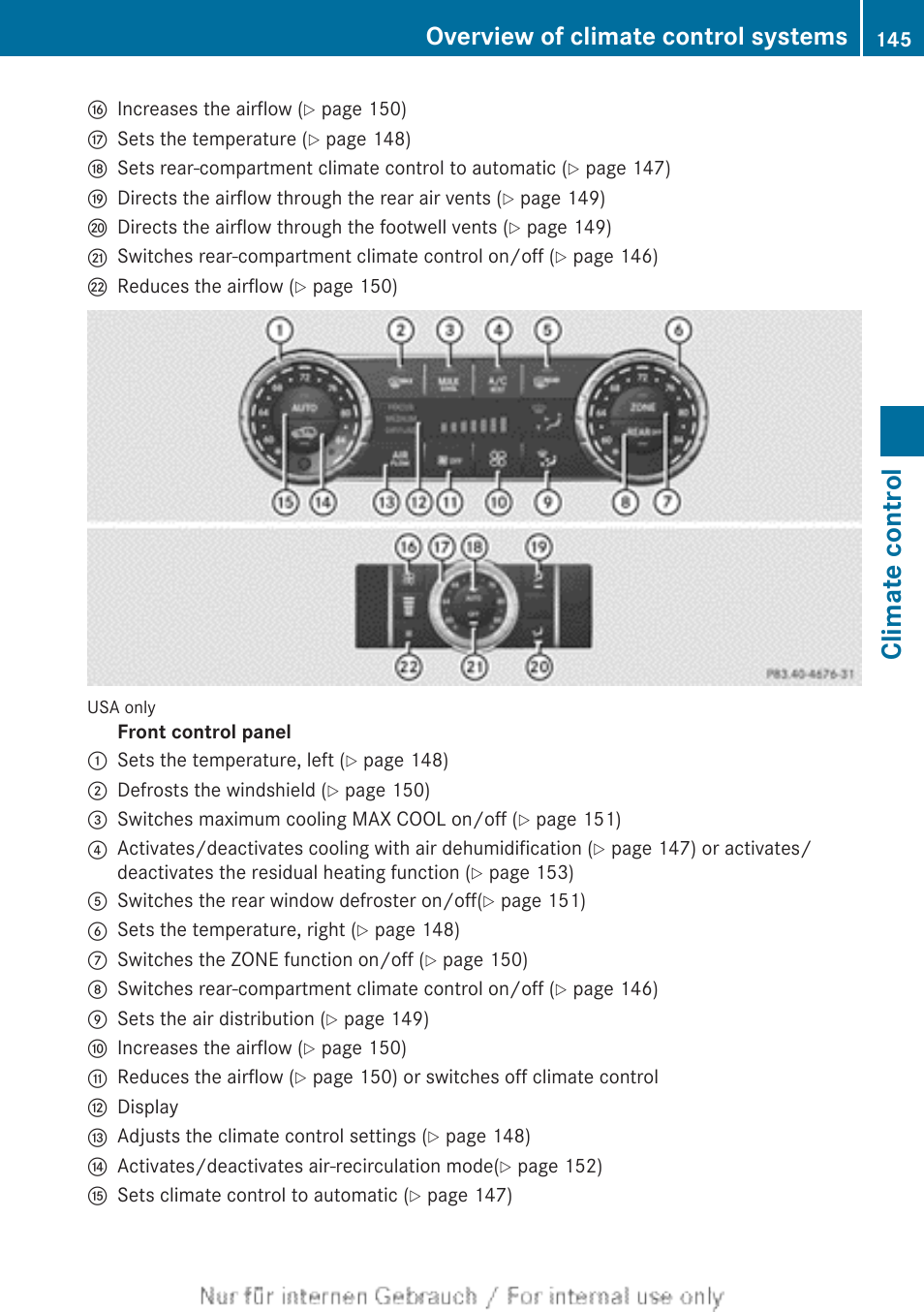 Climate control, Overview of climate control systems | Mercedes-Benz 2013 GL Class User Manual | Page 147 / 448