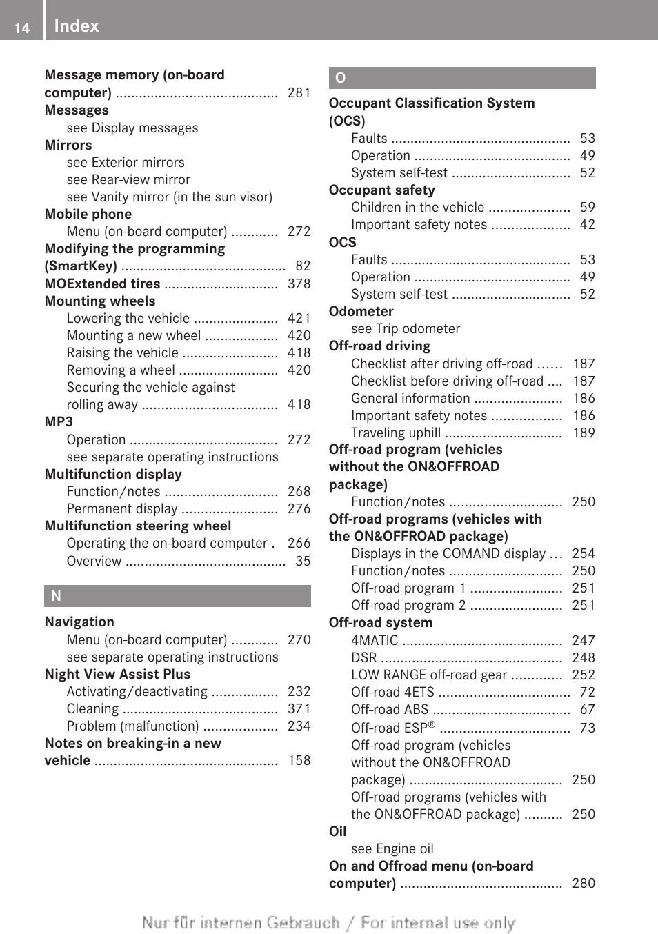 Index | Mercedes-Benz 2013 GL Class User Manual | Page 16 / 448