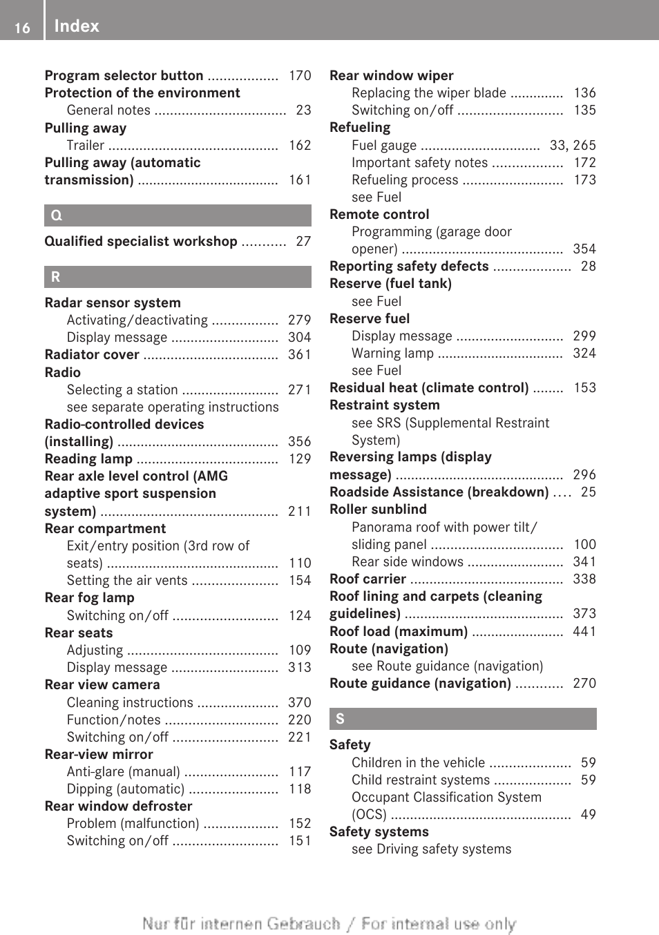 Index | Mercedes-Benz 2013 GL Class User Manual | Page 18 / 448