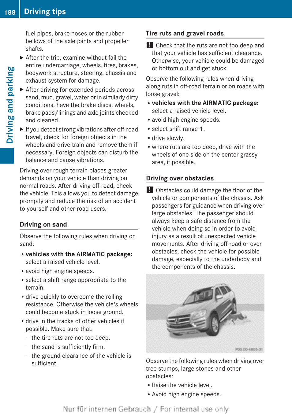 Driving and parking, Driving tips | Mercedes-Benz 2013 GL Class User Manual | Page 190 / 448