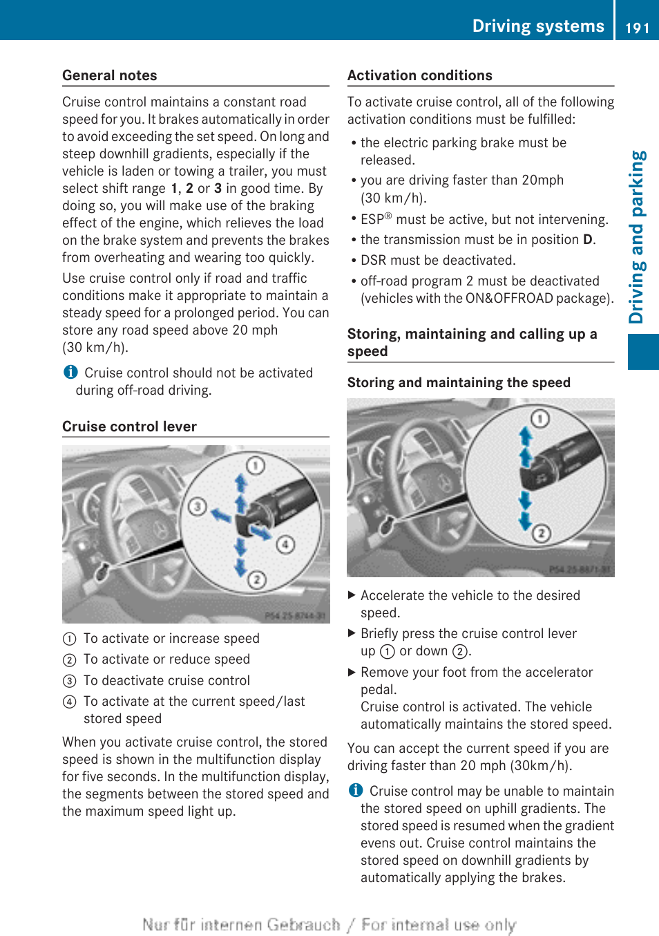 Driving and parking, Driving systems | Mercedes-Benz 2013 GL Class User Manual | Page 193 / 448