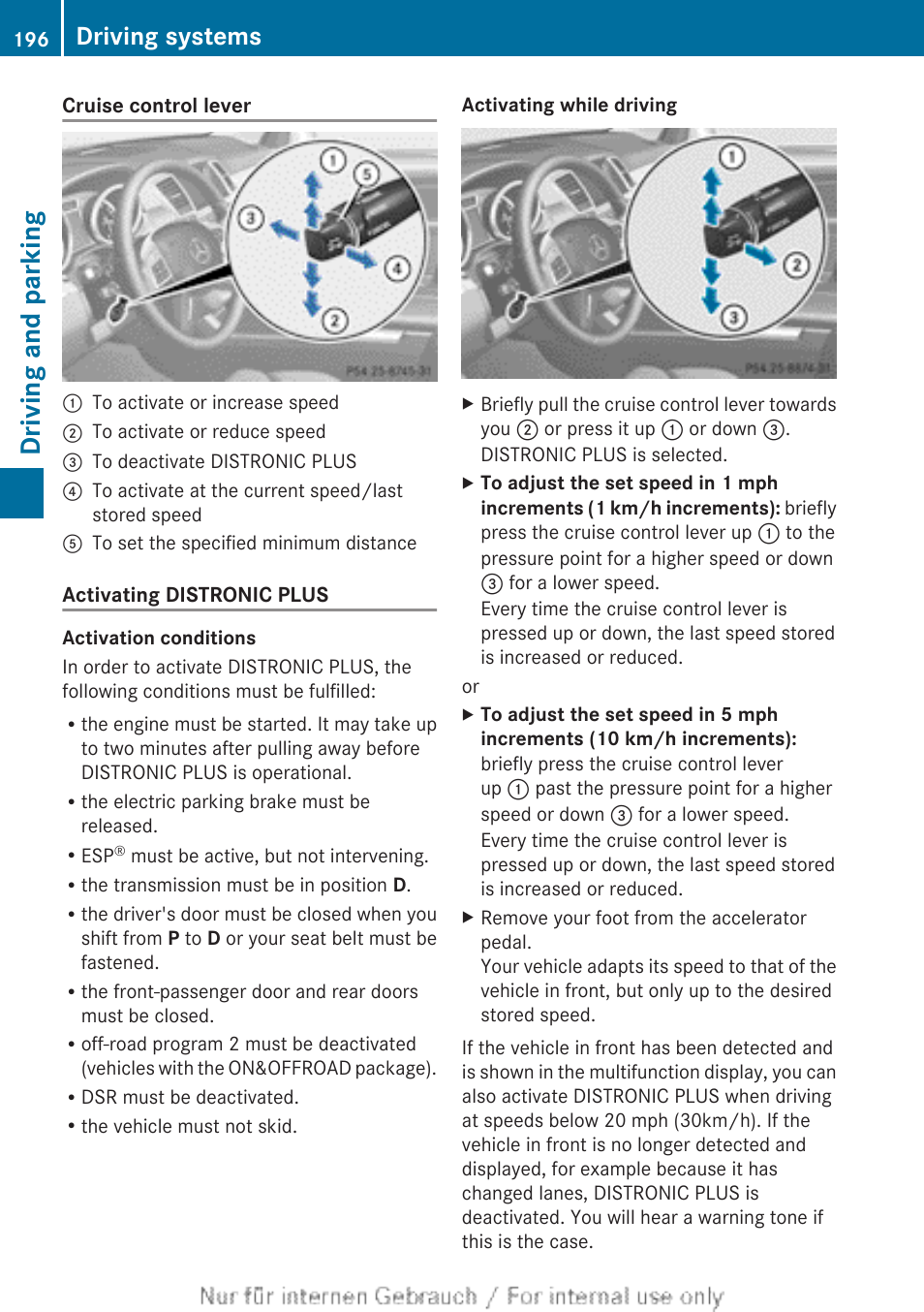 Driving and parking, Driving systems | Mercedes-Benz 2013 GL Class User Manual | Page 198 / 448