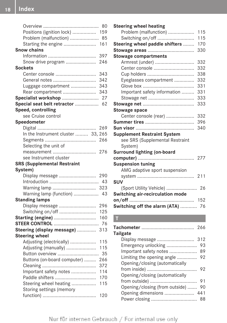 Index | Mercedes-Benz 2013 GL Class User Manual | Page 20 / 448