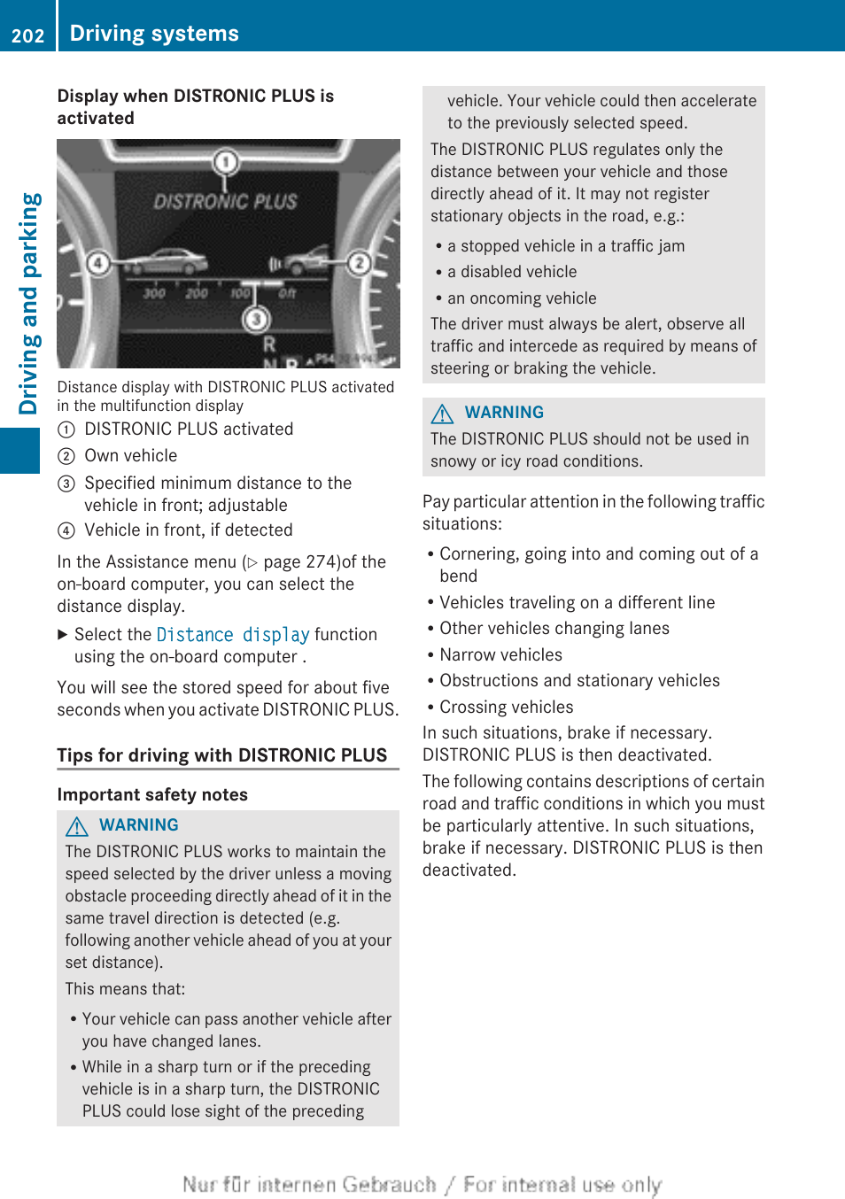 Driving and parking, Driving systems | Mercedes-Benz 2013 GL Class User Manual | Page 204 / 448