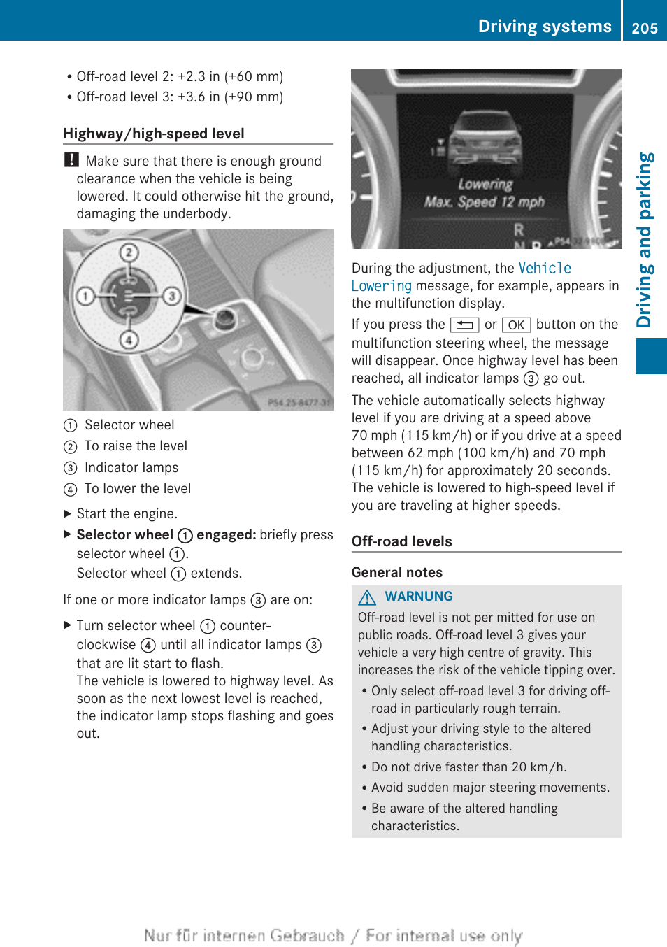 Driving and parking, Driving systems | Mercedes-Benz 2013 GL Class User Manual | Page 207 / 448